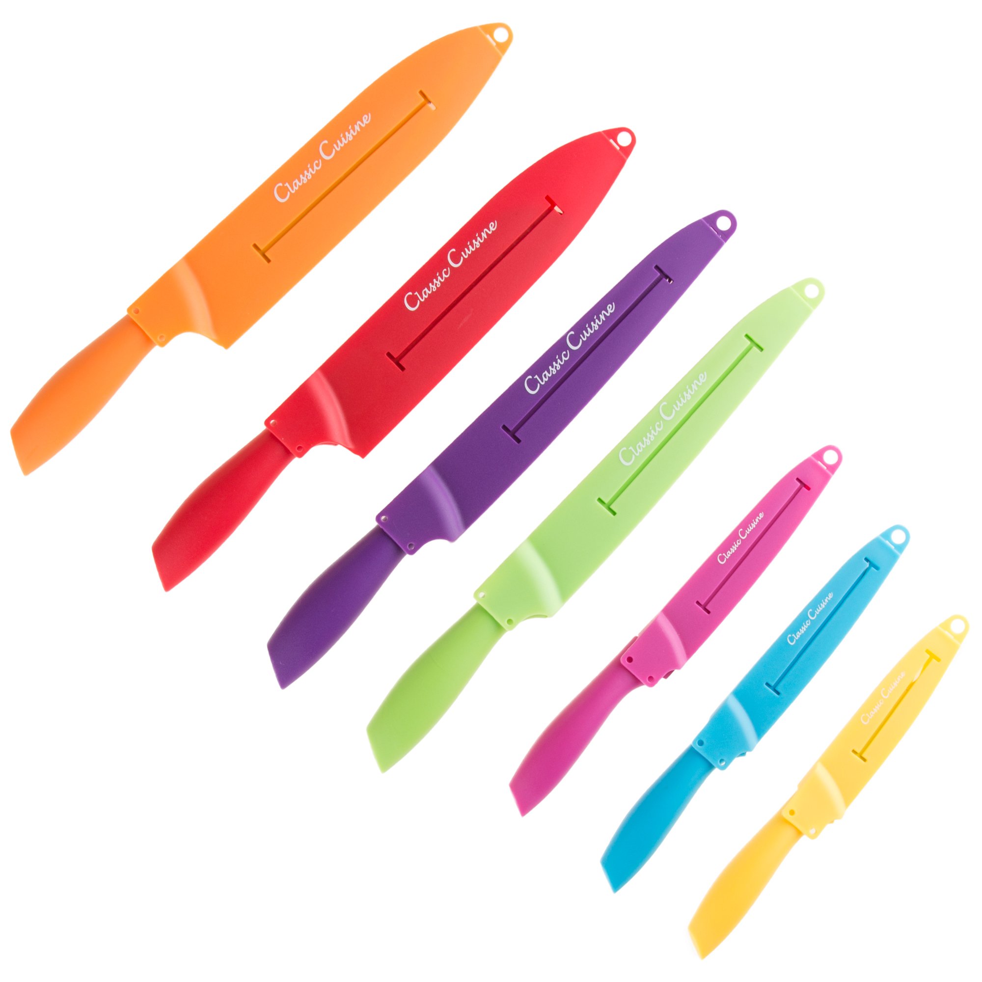 Classic Cuisine Conjunto de facas coloridas de 14 peças com